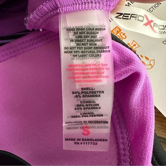 New Zero Xposur Keyhole 2-in-1 Tankini Swim Top‎ Purple UPF 30+ Sun Smart Size S - Picture 7 of 8